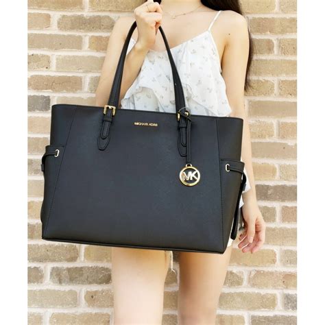 michael kors jet set large tote black|michael kors jet set luggage.